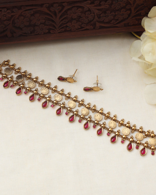 Divine Lakshmi coin choker set (JS 0186)