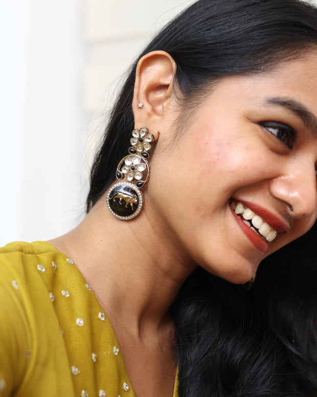 Regal Roar Polki Earrings