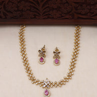 Dimple AD necklace set Ruby-JS 0112