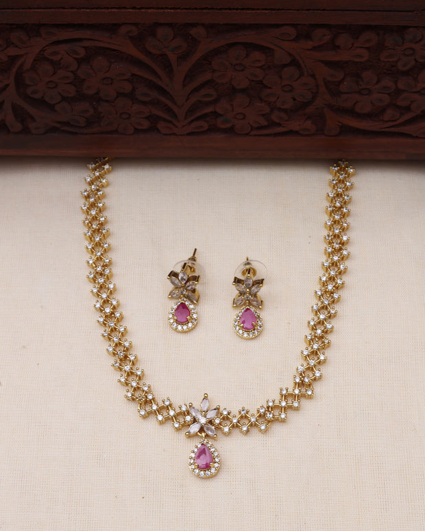 Dimple AD necklace set Ruby-JS 0112