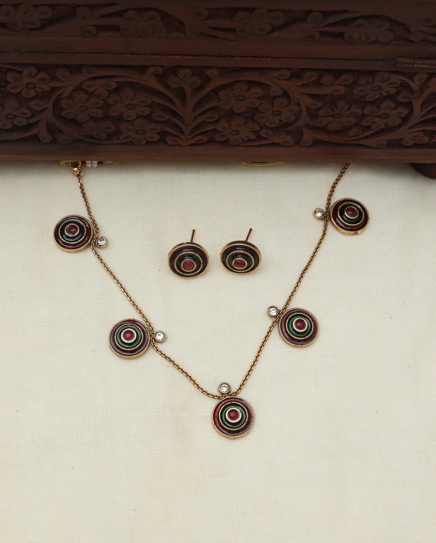 Halo necklace set-JS 062