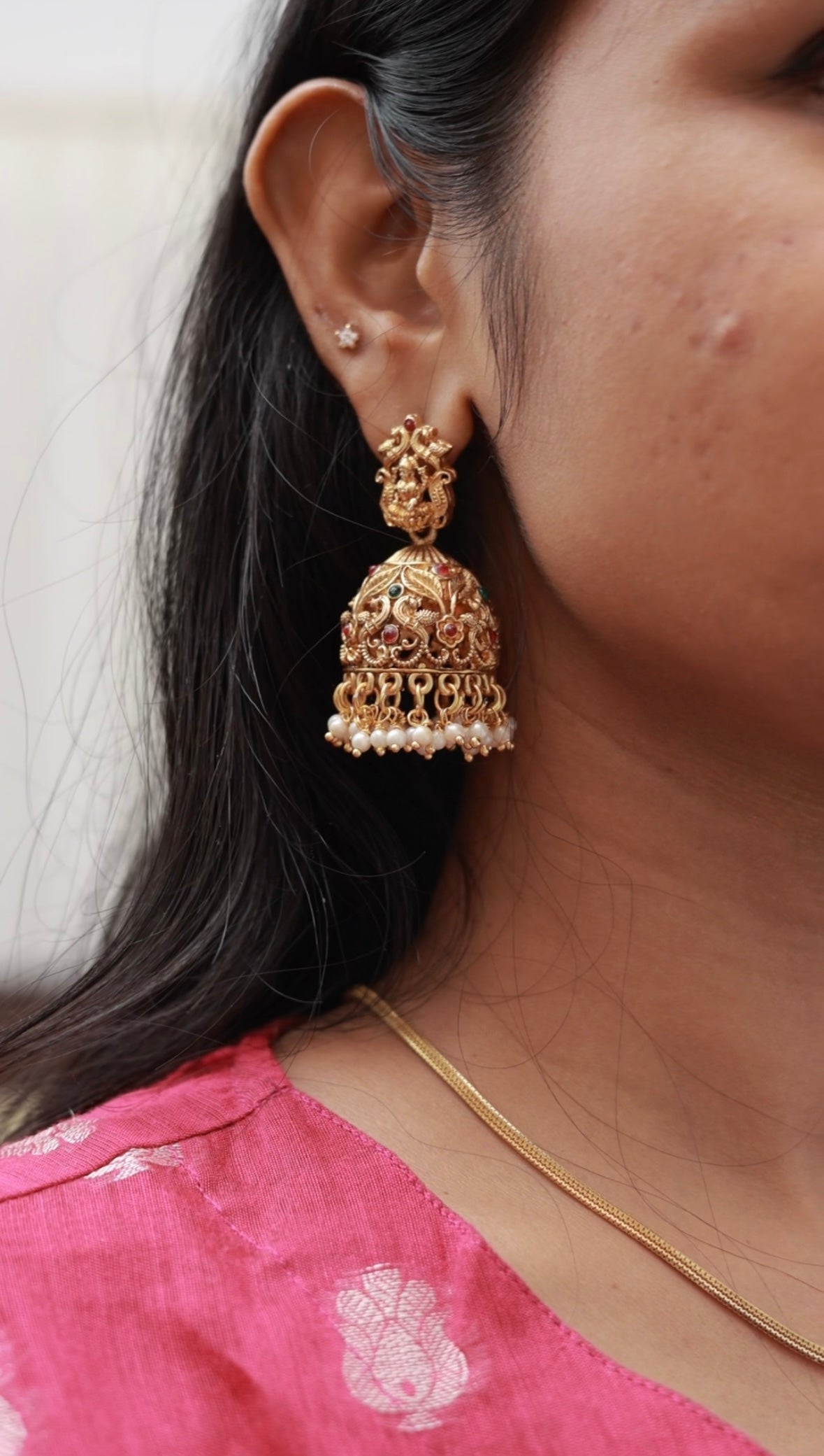 Anvika Temple Jhumkas