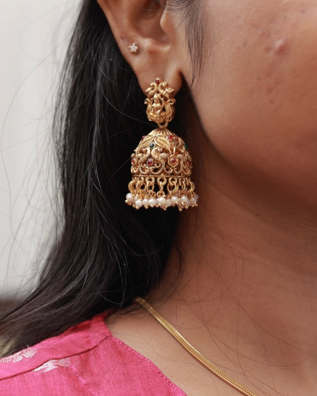 Anvika Temple Jhumkas