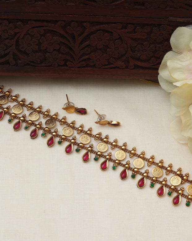 Divine Lakshmi coin choker set