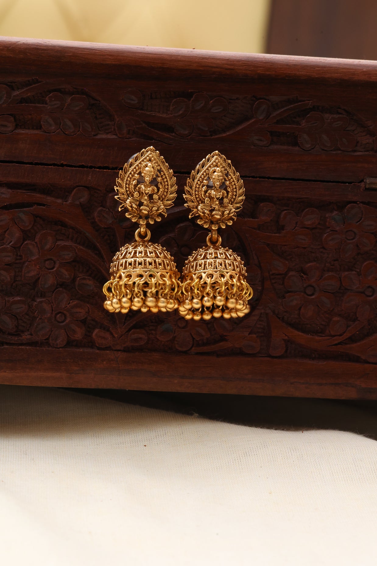 Golden jhumkas