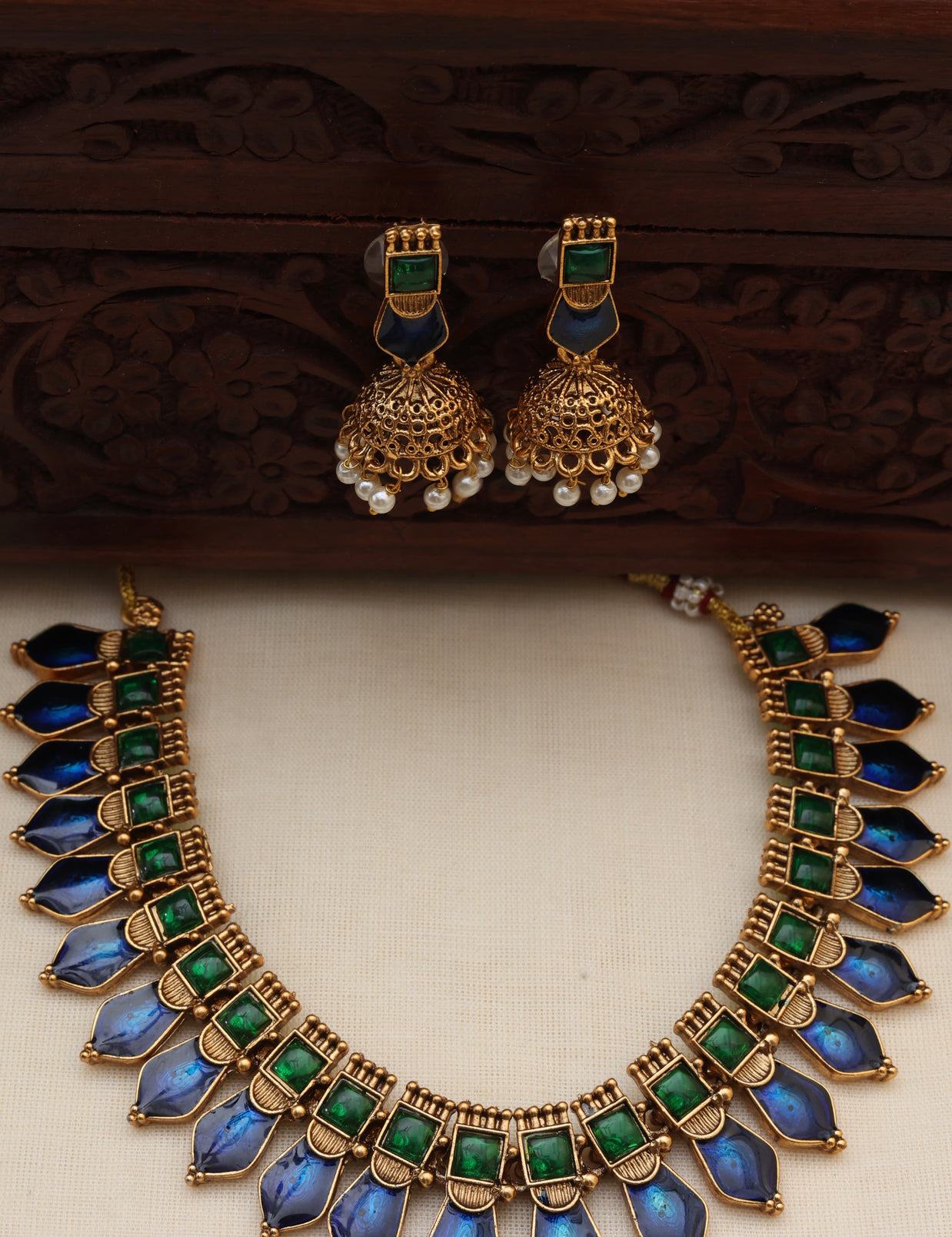 Neela nagapadam necklace set - (JS 0253)
