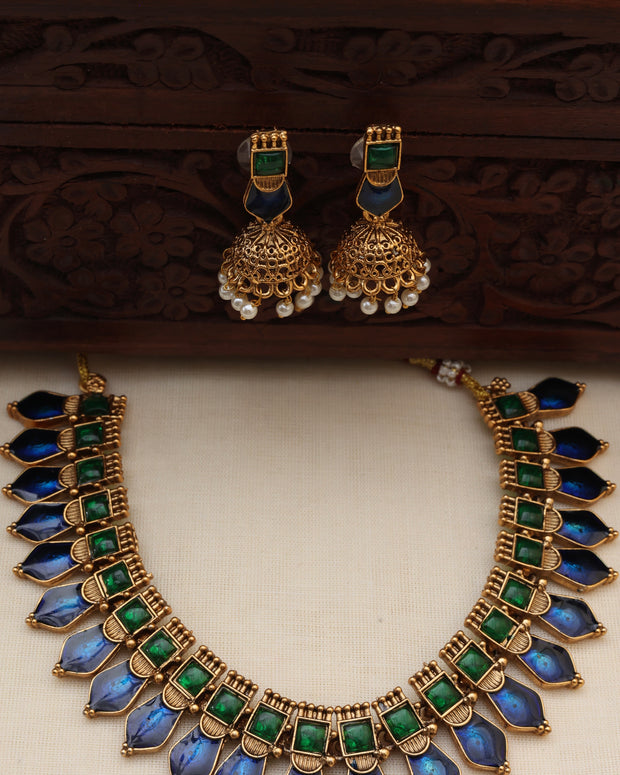 Neela nagapadam necklace set - (JS 0253)