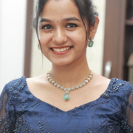 Elegant Victorian Ad Light Ocean Blue Necklace Set