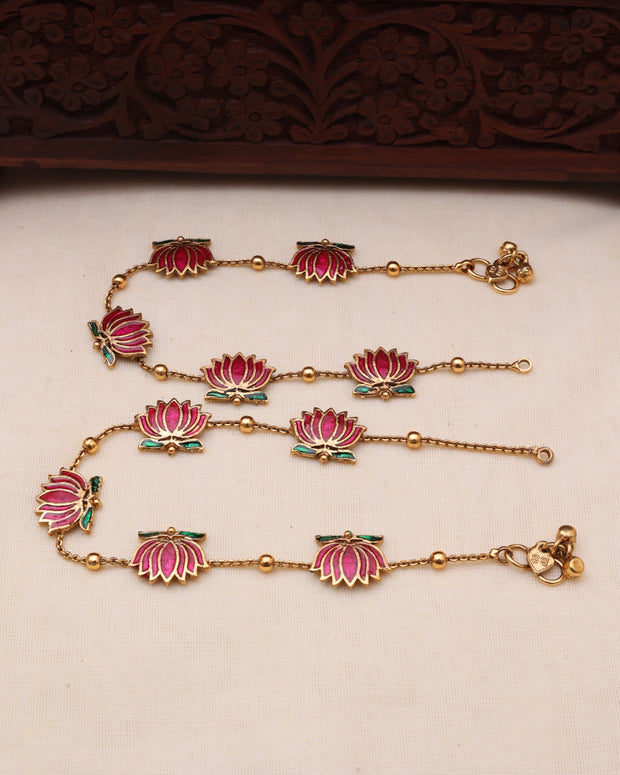Lotus flower anklet