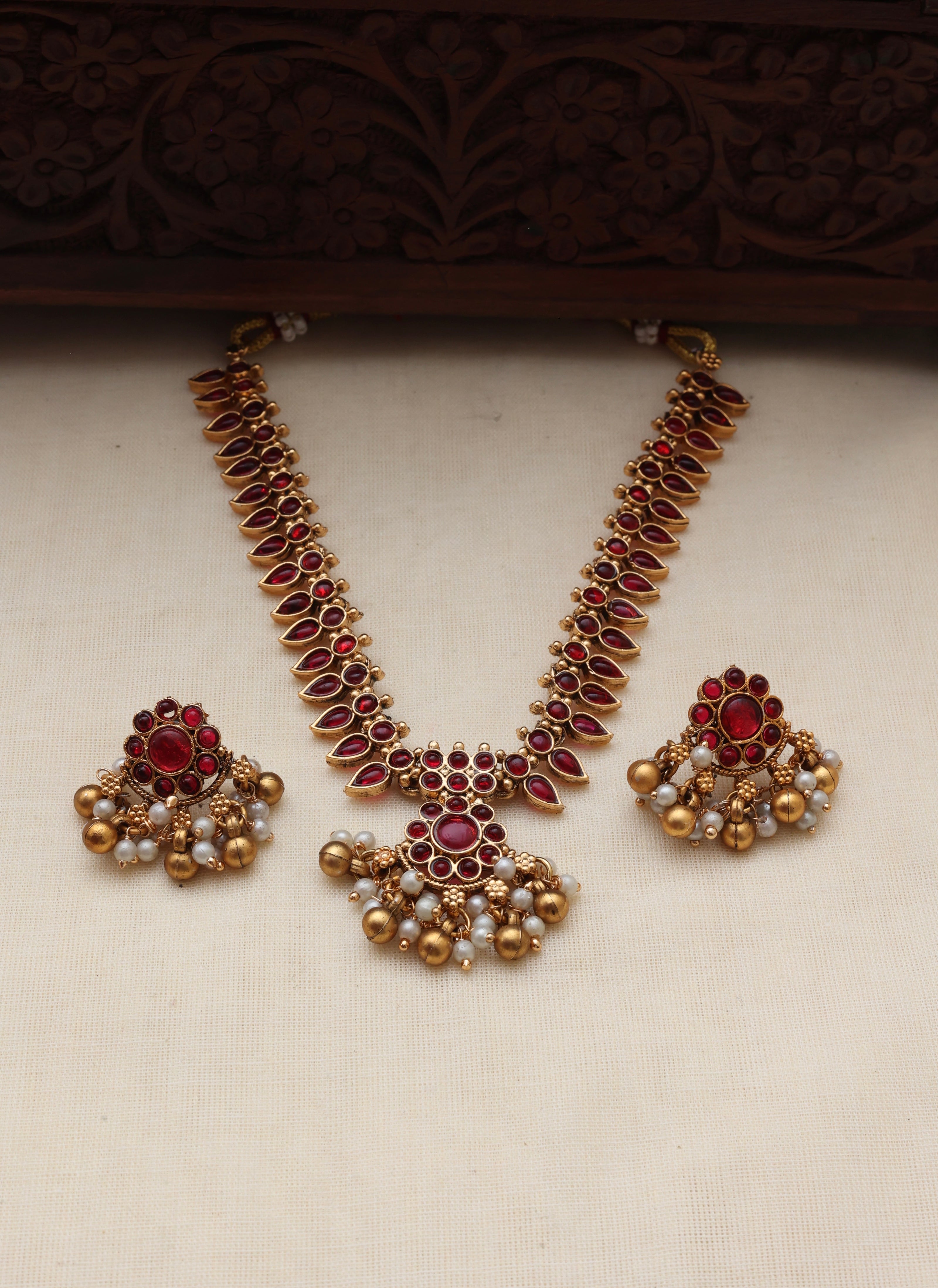 Haritha necklace set Ruby-(JS 0266)