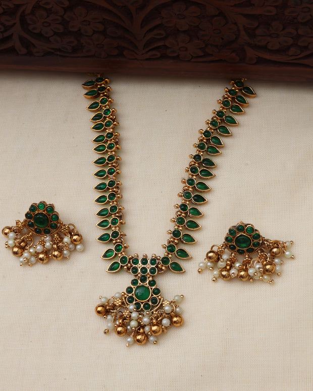 Haritha necklace set Green- (JS 0238)