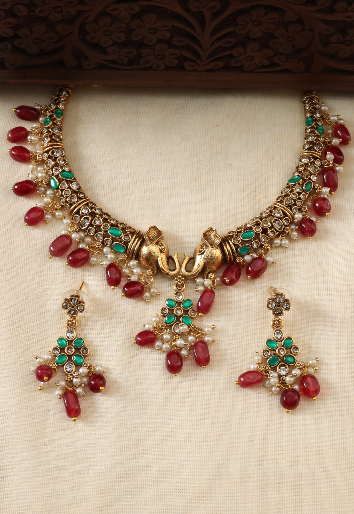 Gaja necklace set-(JS 0270)