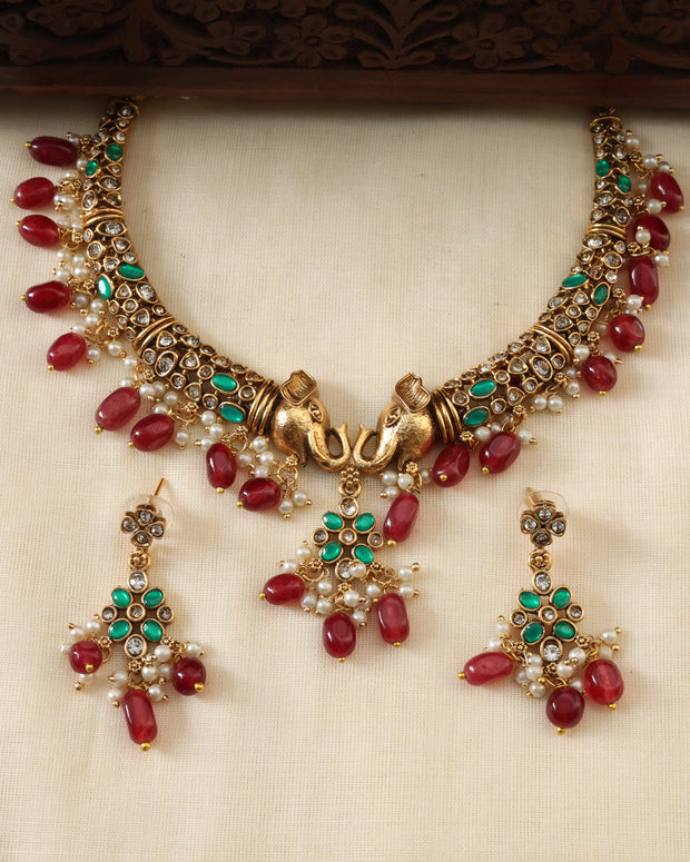 Gaja necklace set-(JS 0270)