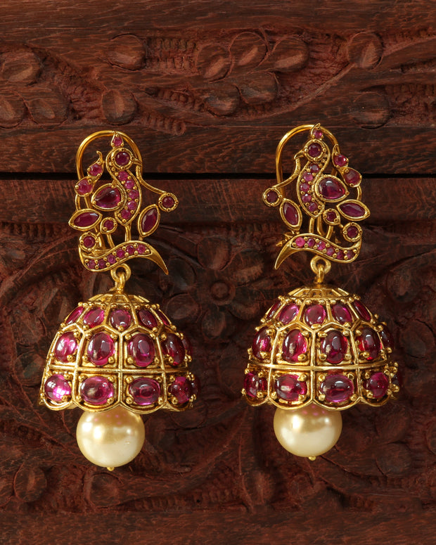 Royal Ruby Jhumkas