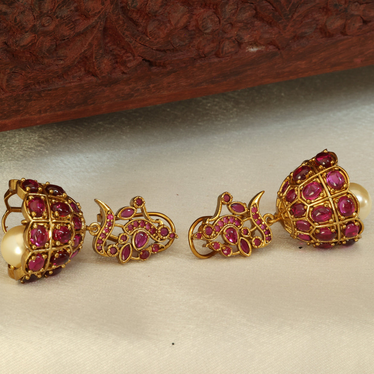 Royal Ruby Jhumkas