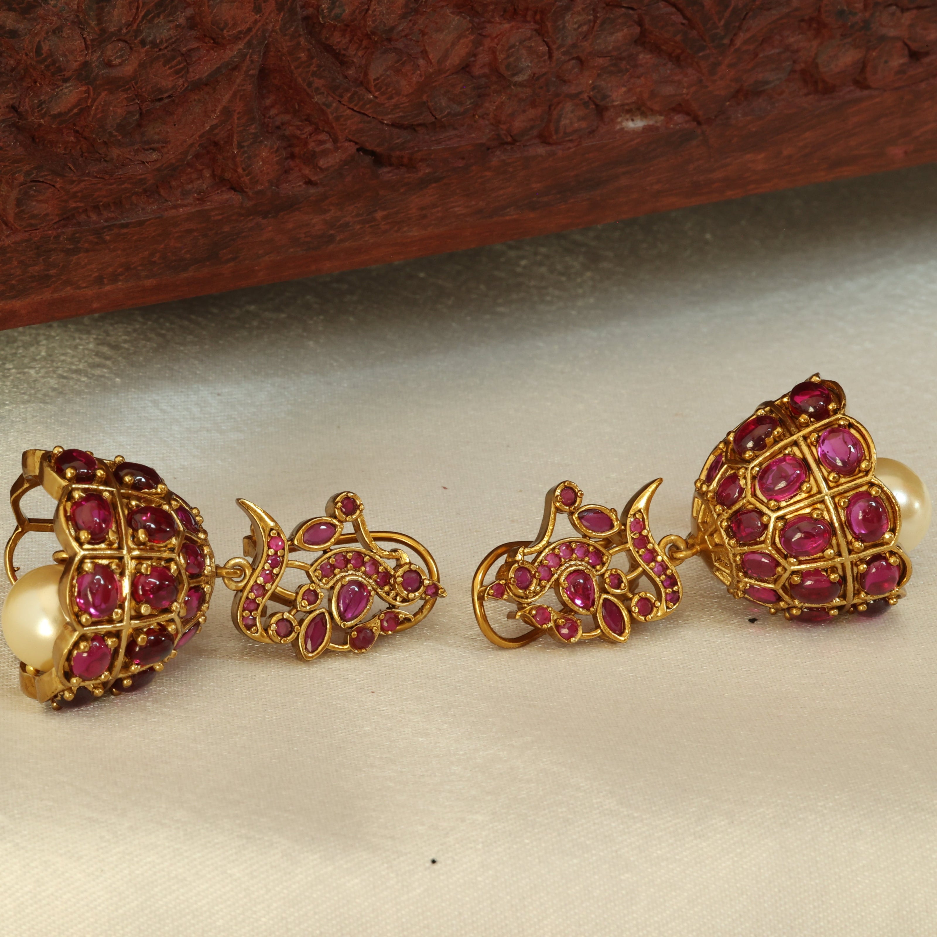 Royal Ruby Jhumkas