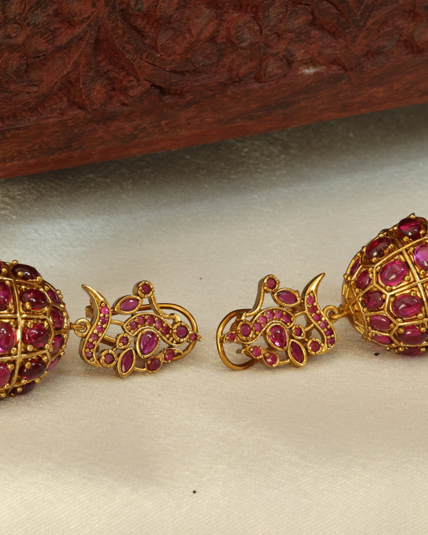 Royal Ruby Jhumkas