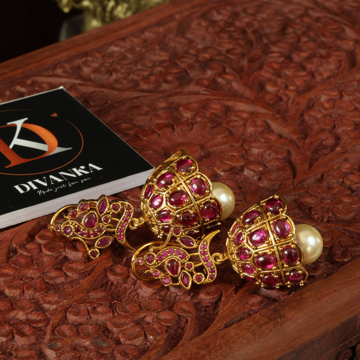 Royal Ruby Jhumkas