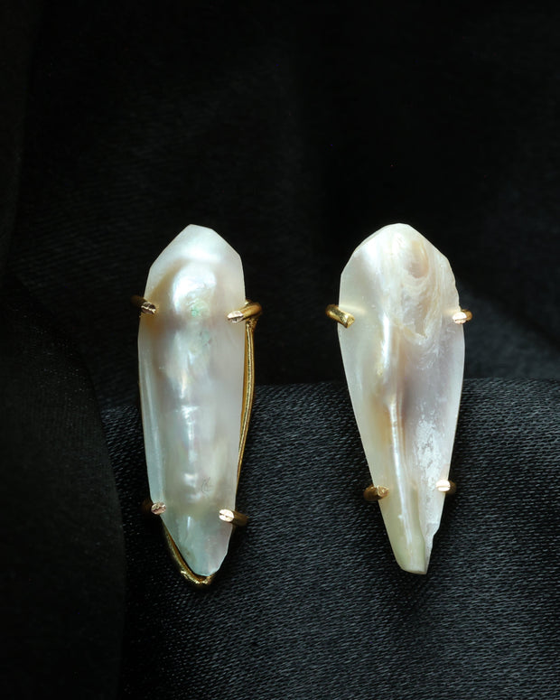 Real Pearl Mirage Earrings 18K Gold Plated