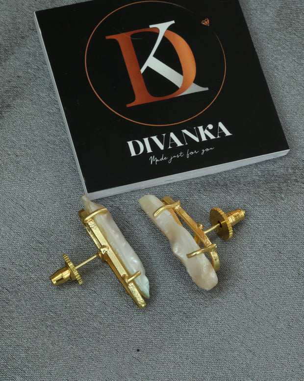 Real Pearl Mirage Earrings 18K Gold Plated
