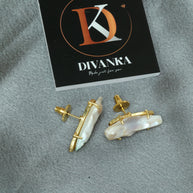 Real Pearl Mirage Earrings 18K Gold Plated