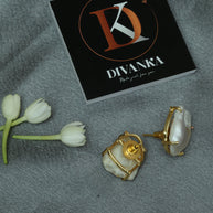 Real Pearl Mirage Earrings 18K Gold Plated