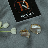 Real Pearl Mirage Earrings 18K Gold Plated