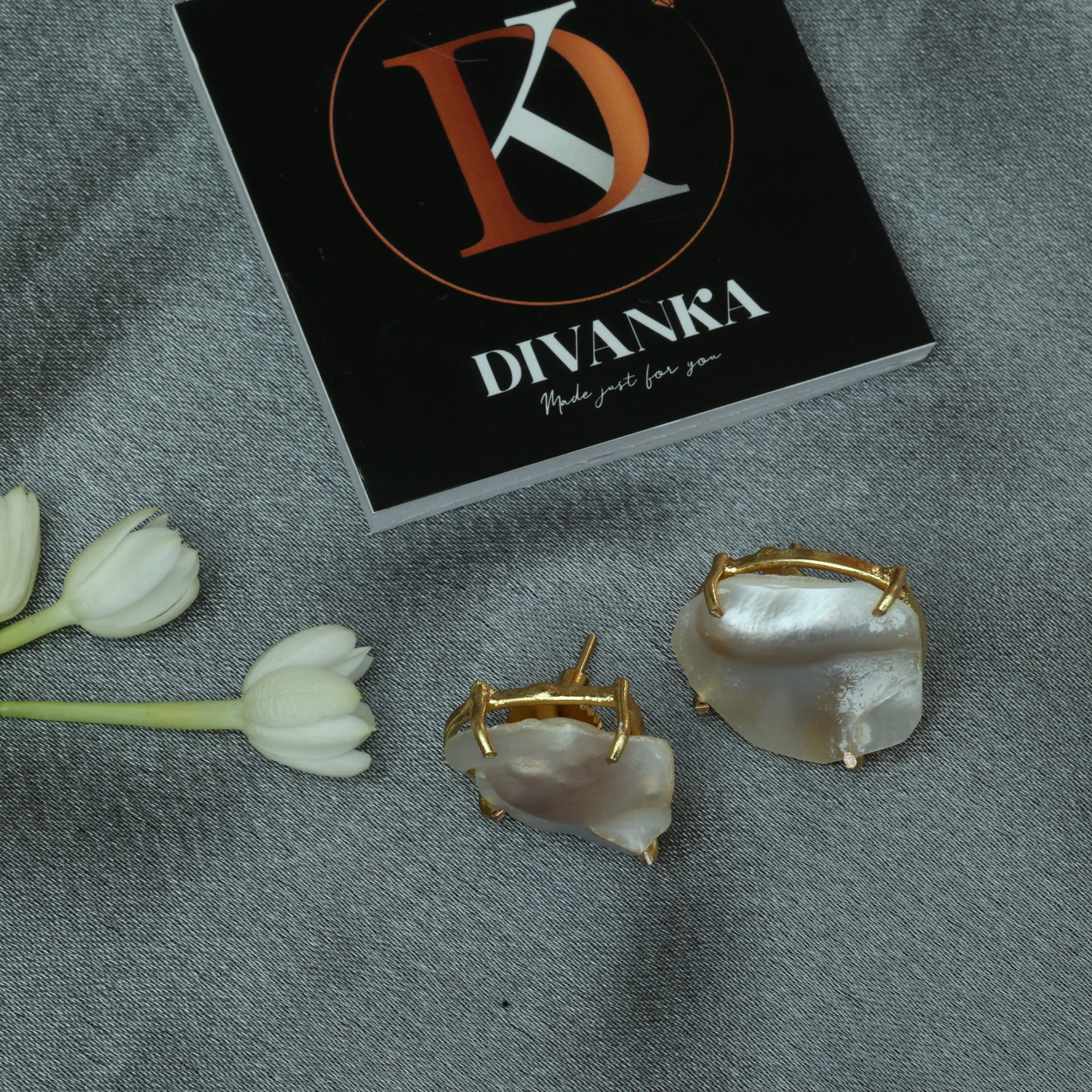 Real Pearl Mirage Earrings 18K Gold Plated