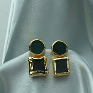 Auric Geometry Natural Stone Multicolour Earrings 18K Gold Plated