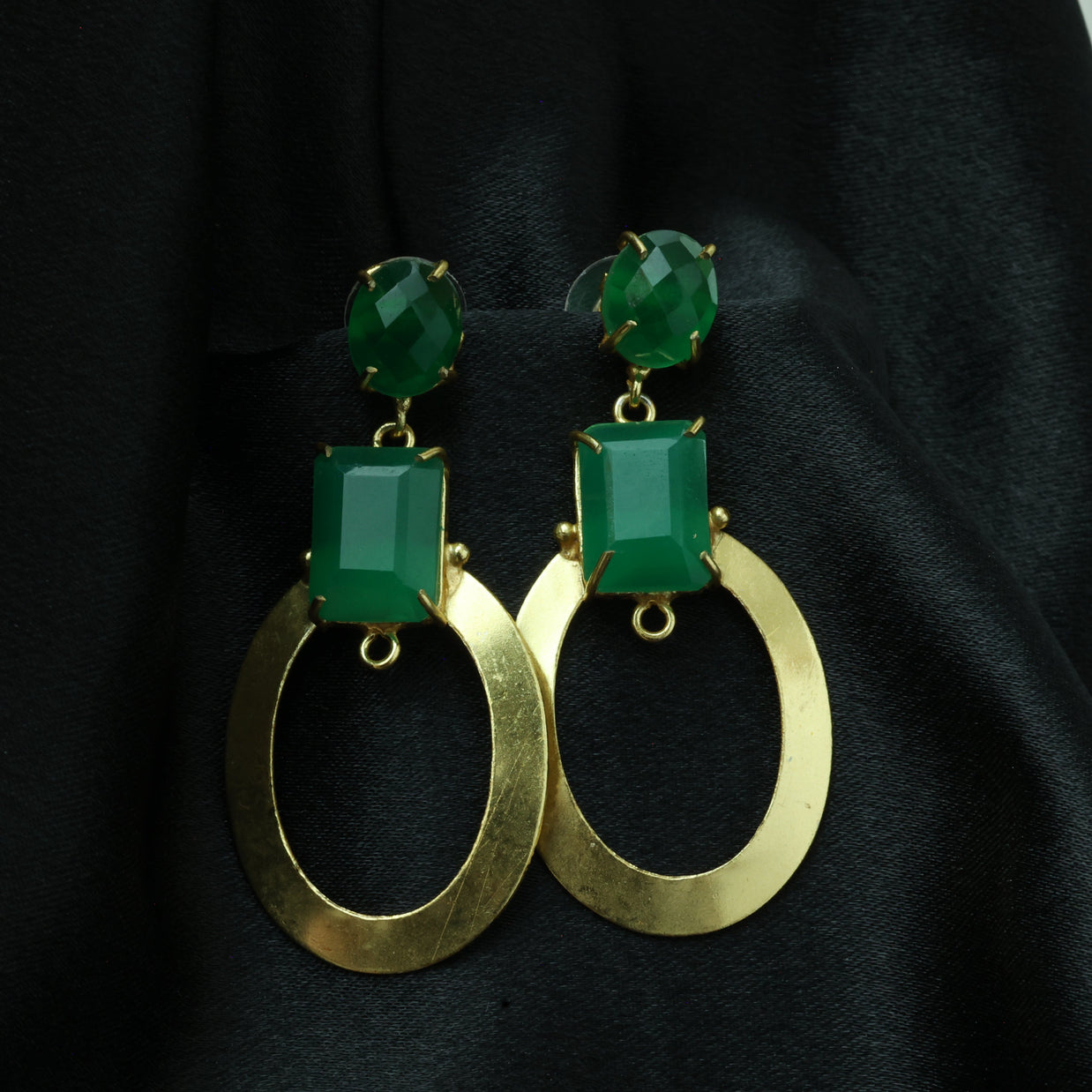 Verdant Halo Earrings 18K Gold Plated