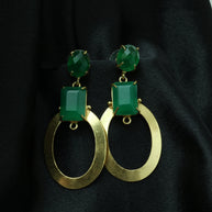 Verdant Halo Earrings 18K Gold Plated