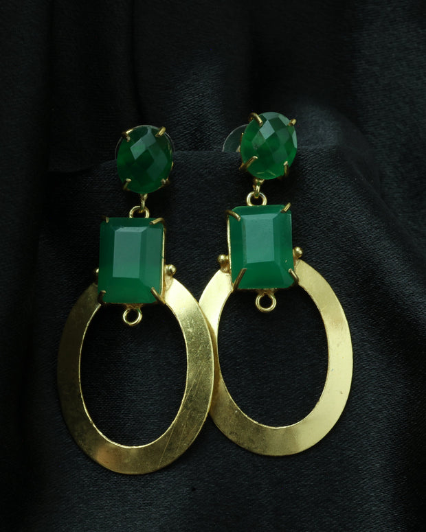 Verdant Halo Earrings 18K Gold Plated