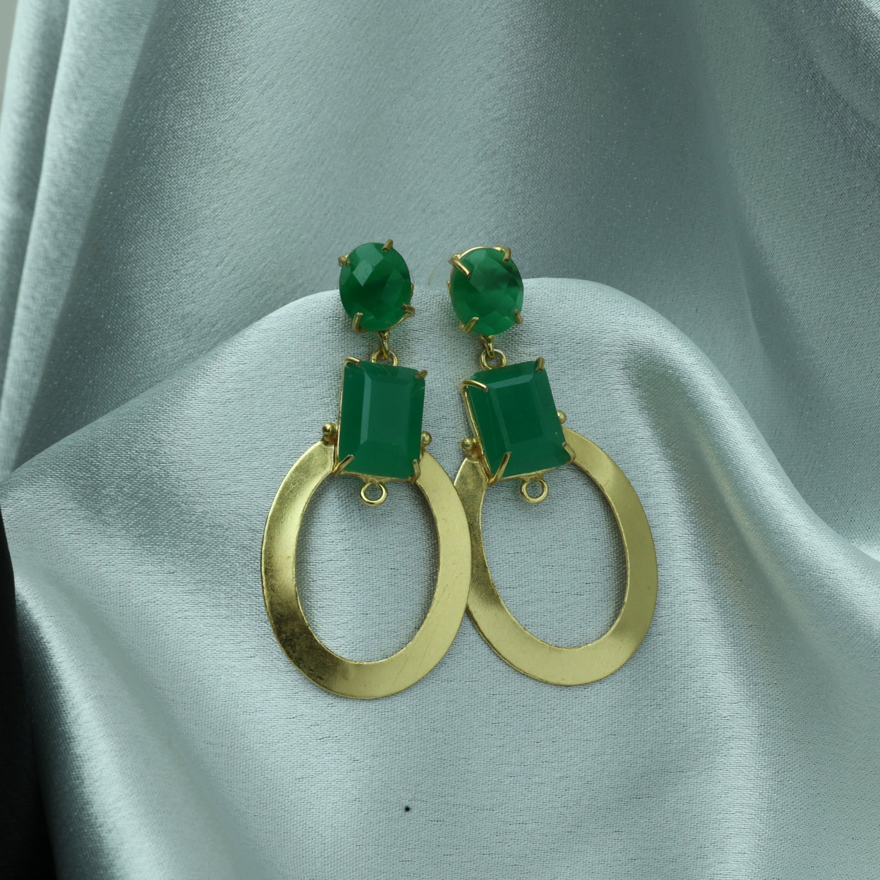 Verdant Halo Earrings 18K Gold Plated