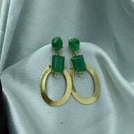 Verdant Halo Earrings 18K Gold Plated