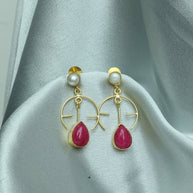 Pearl Dewdrop Earrings 18K Gold Plated (ER 053)