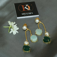 Ocean Dew Natural Stone Earrings 18K Gold Plated
