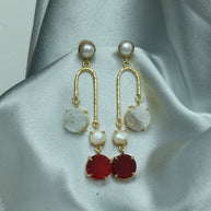 Ocean Dew Natural Stone Earrings 18K Gold Plated