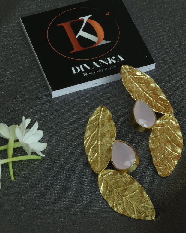 Rosy Canopy Earrings 18K Gold Plated