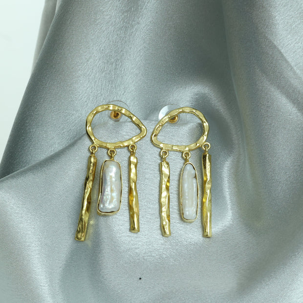 Pearl Rivulets Earrings 18K Gold Plated