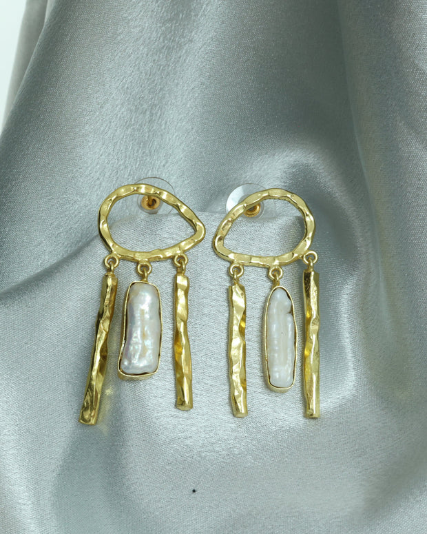 Pearl Rivulets Earrings 18K Gold Plated