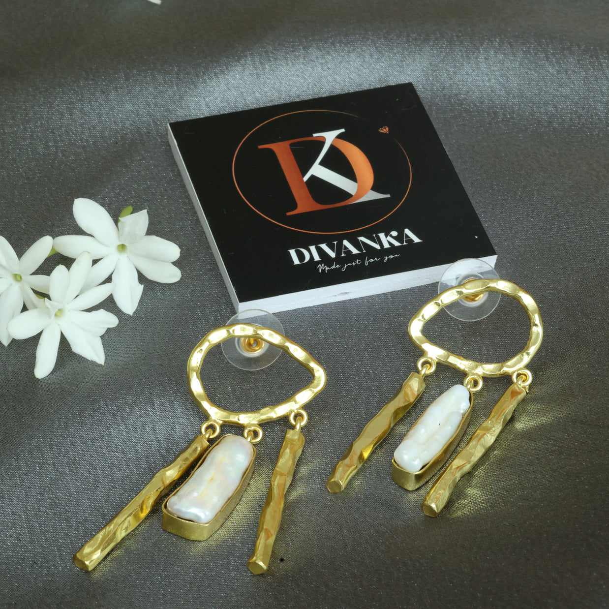Pearl Rivulets Earrings 18K Gold Plated - (ER 0062)