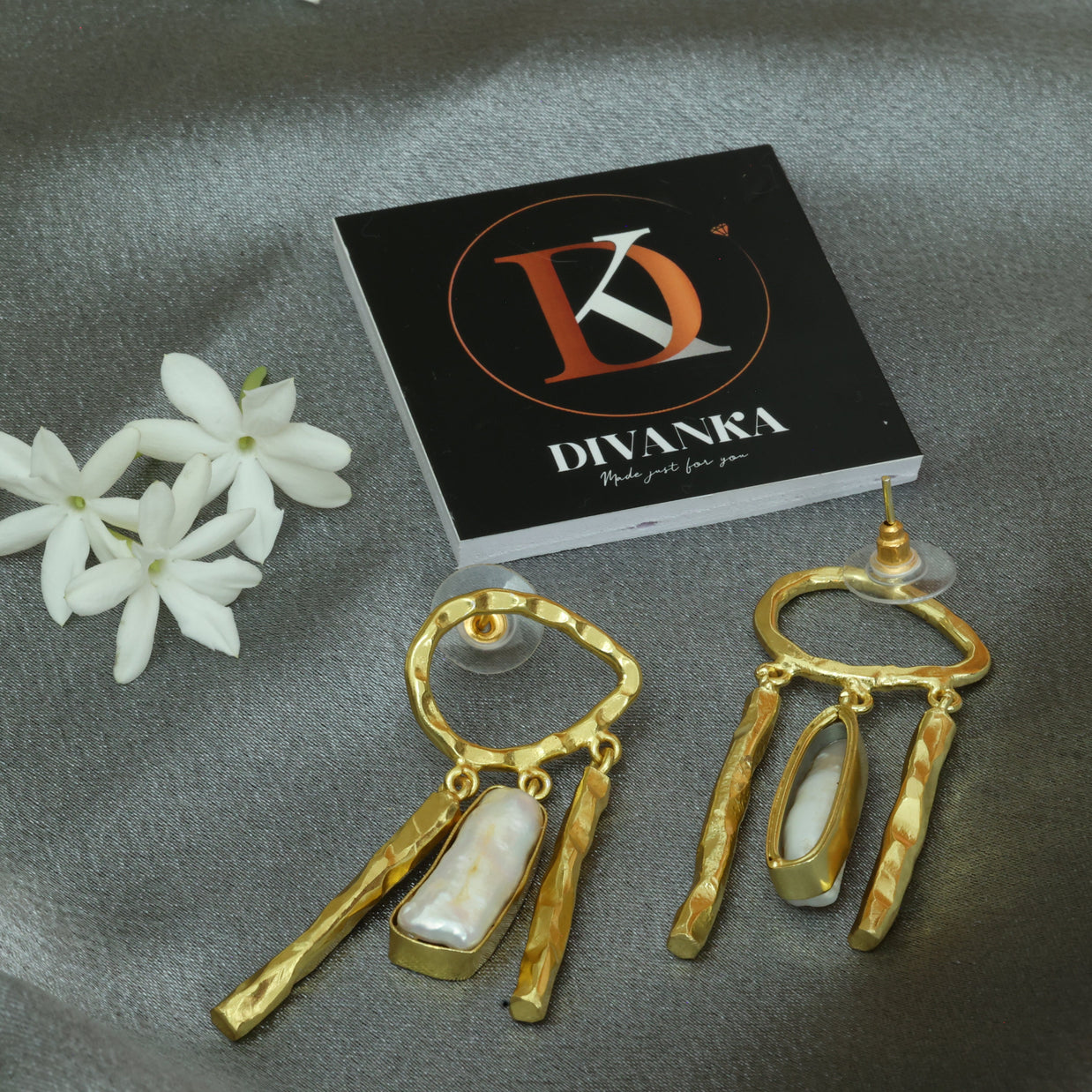 Pearl Rivulets Earrings 18K Gold Plated - (ER 0062)