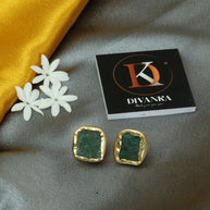 Raw Elegance Natural Stone Earrings 18K Gold Plated