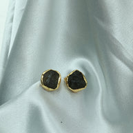 Raw Elegance Natural Stone Earrings 18K Gold Plated