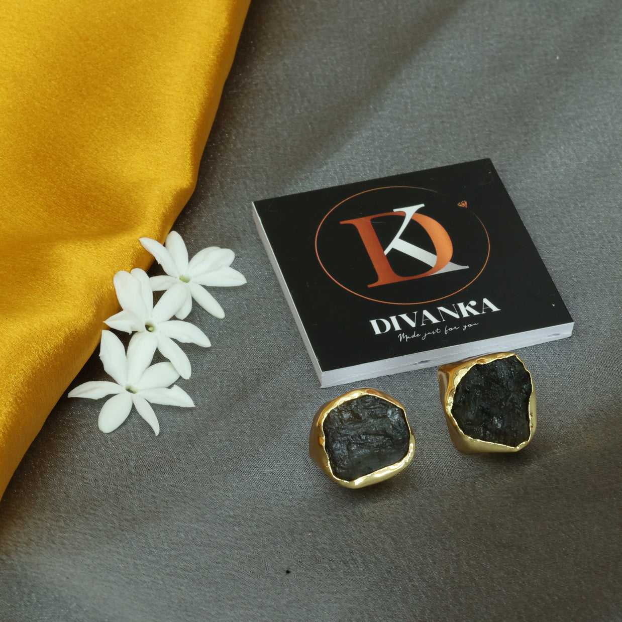 Raw Elegance Natural Stone Earrings 18K Gold Plated