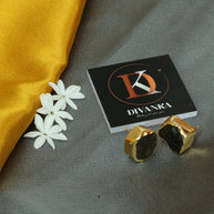 Raw Elegance Natural Stone Earrings 18K Gold Plated