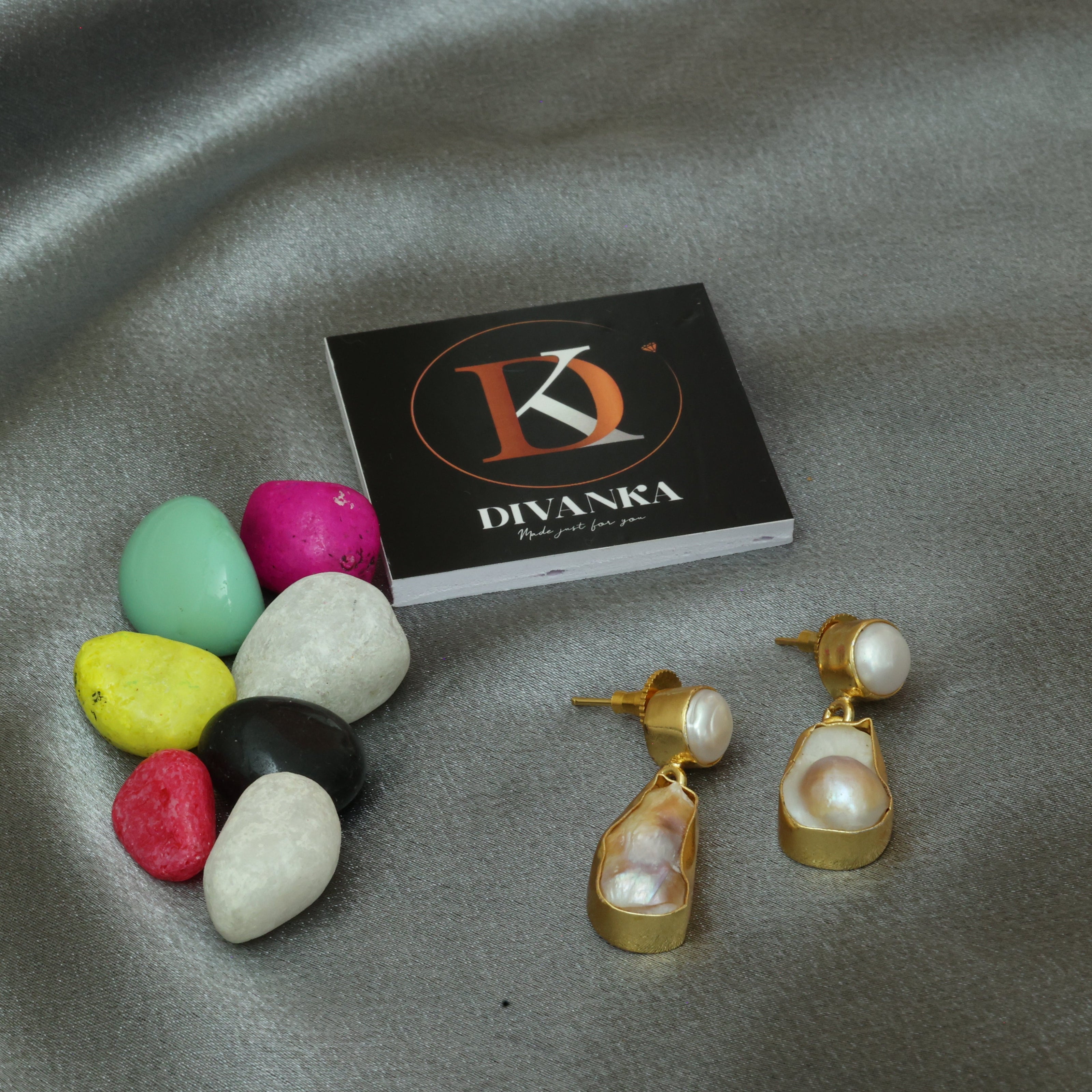 Moonlit Charm Real Pearl Earrings 18K Gold Plated