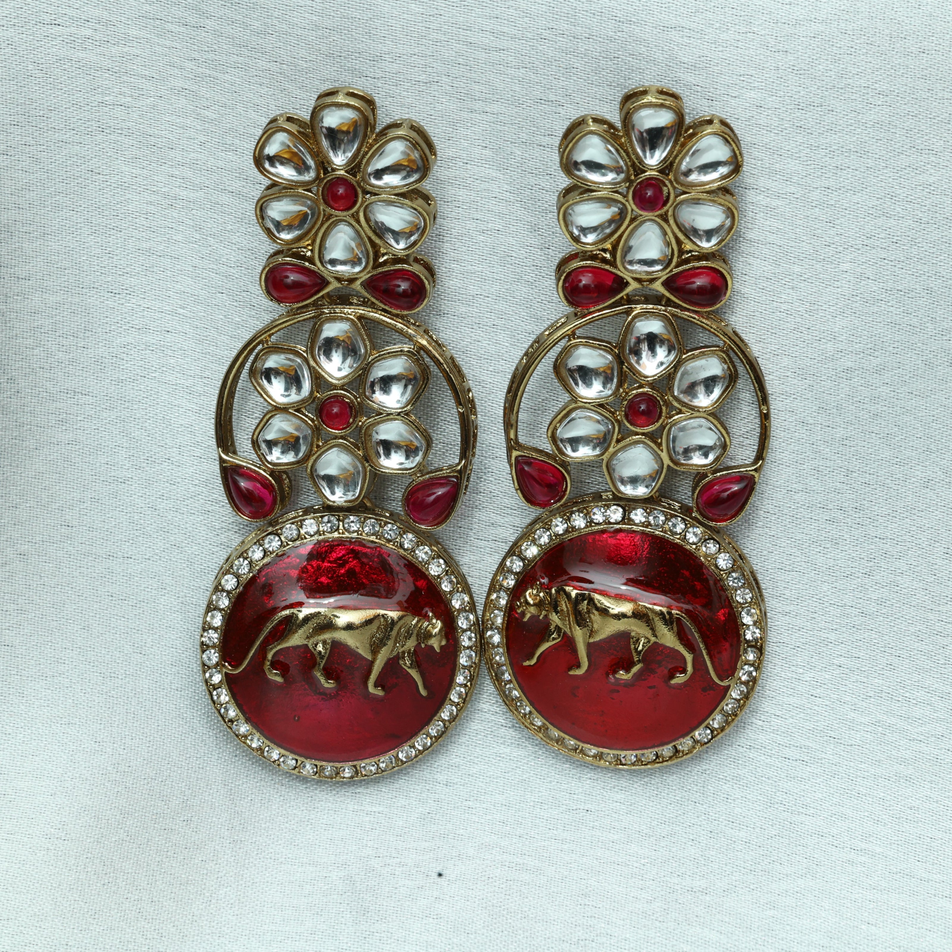 Regal Roar Polki Earrings