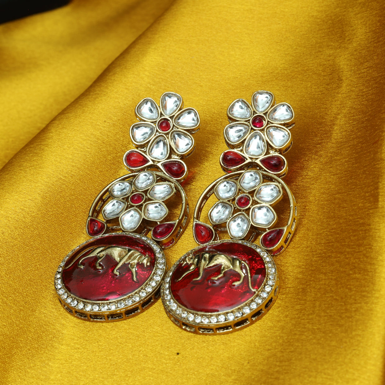 Regal Roar Polki Earrings