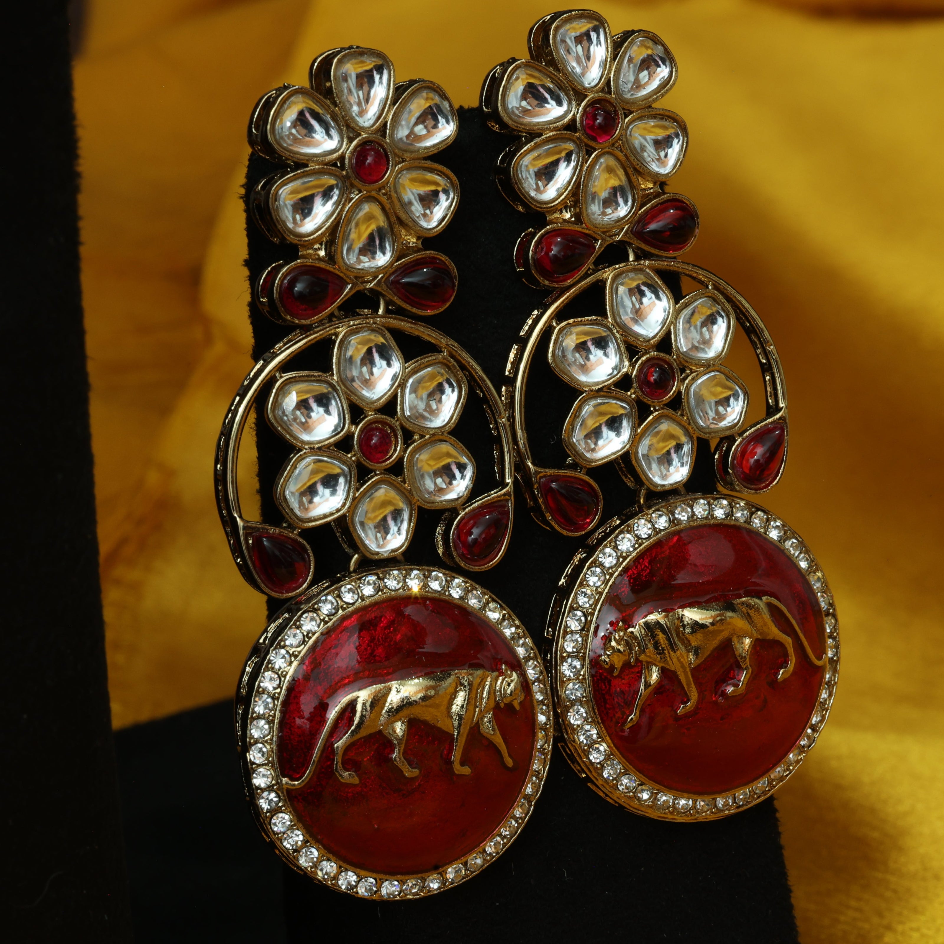 Regal Roar Polki Earrings